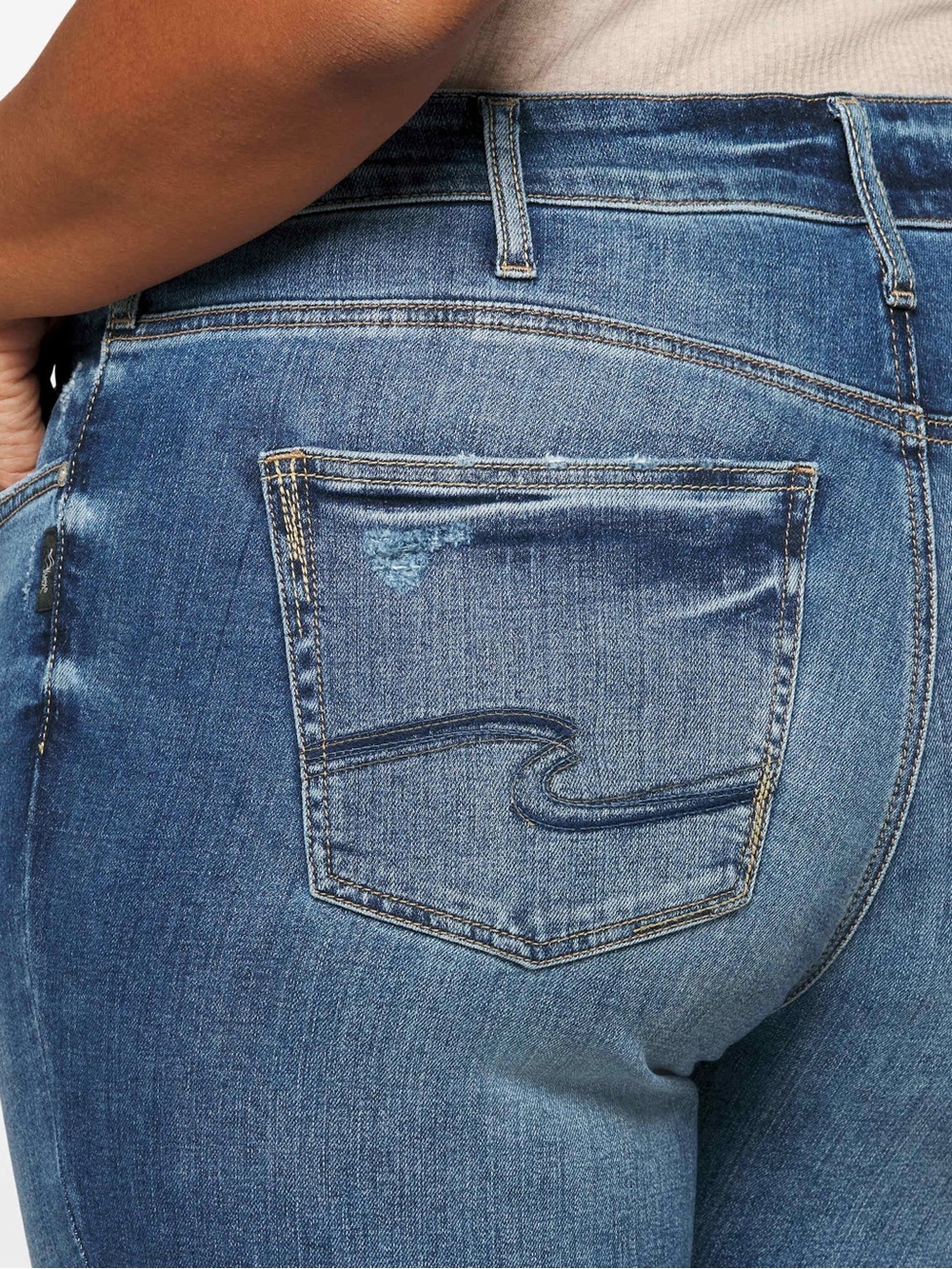 Silver Jeans Women's Avery Slim Boot Cut Blue Denim Jeans - Picture 5 of 8